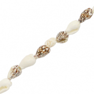 Schelp kralen wulkje Mixed brown-white