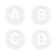 Acryl letterkralen mix White transparant