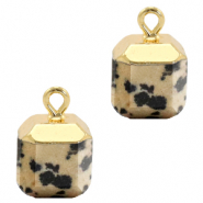 Natuursteen hangers dalmatian stone square Greige-gold