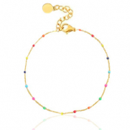 Armbanden van Stainless steel Roestvrij staal (RVS) rainbow Goud