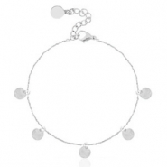 Armbanden van Stainless steel Roestvrij staal (RVS) muntjes Zilver