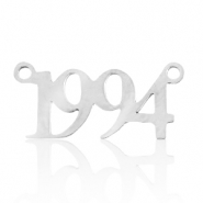 Bedels van Stainless steel Roestvrij staal (RVS) tussenstuk jaartal 1994 Zilver