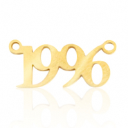 Bedels van Stainless steel Roestvrij staal (RVS) tussenstuk jaartal 1996 Goud