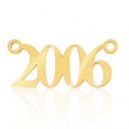 Bedels van Stainless steel Roestvrij staal (RVS) tussenstuk jaartal 2006 Goud