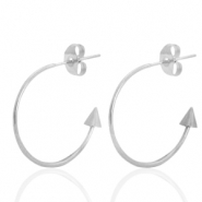 Oorbellen van Stainless steel Roestvrij staal (RVS) creolen Zilver