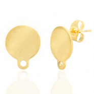 Oorbellen van Stainless steel Roestvrij staal (RVS) 10mm met oogje Goud