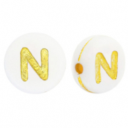Acryl letterkralen N White-gold