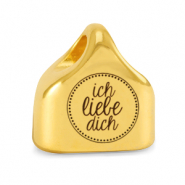 Metaal eindkapjes DQ "ICH LIEBE DICH" Mix & Match Goud (nikkelvrij)