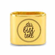 Metaal schuivers DQ "DU BIST TOLL" Mix & Match Goud (nikkelvrij)