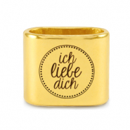 Metaal schuivers DQ "ICH LIEBE DICH" Mix & Match Goud (nikkelvrij)