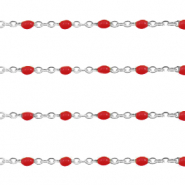 Benodigdheden van Stainless steel Roestvrij staal (RVS) jasseron 1mm Samba red-zilver