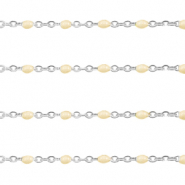 Benodigdheden van Stainless steel Roestvrij staal (RVS) jasseron 1mm Almond oil beige-zilver