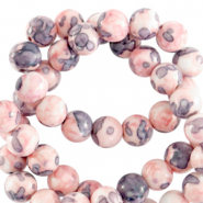 6 mm kralen natuursteen rond Light pink-blue
