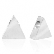 Kralen van Stainless steel Roestvrij staal (RVS) kralen triangle Zilver