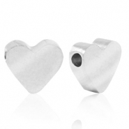Kralen van Stainless steel Roestvrij staal (RVS) kralen heart Zilver
