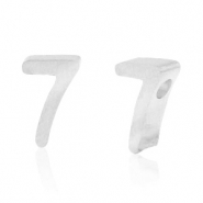 Kralen van Stainless steel Roestvrij staal (RVS) kralen cijfer 7 Zilver