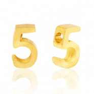 Kralen van Stainless steel Roestvrij staal (RVS) kralen cijfer 5 Goud