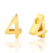 Kralen van Stainless steel Roestvrij staal (RVS) kralen cijfer 4 Goud