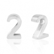 Kralen van Stainless steel Roestvrij staal (RVS) kralen cijfer 2 Zilver
