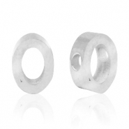 Kralen van Stainless steel Roestvrij staal (RVS) kralen letter O Zilver