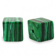 Natuursteen kralen square 4mm Green