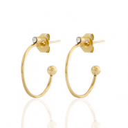 Oorbellen van Stainless steel Roestvrij staal (RVS) oorstekers creolen Goud