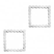 Bedels van Stainless steel Roestvrij staal (RVS) tussenstuk square Zilver