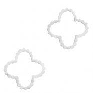 Bedels van Stainless steel Roestvrij staal (RVS) tussenstuk flower Zilver