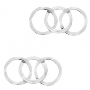 Bedels van Stainless steel Roestvrij staal (RVS) tussenstuk triple circle Zilver