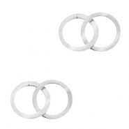 Bedels van Stainless steel Roestvrij staal (RVS) tussenstuk double circle Zilver