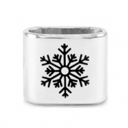 Metaal schuivers DQ snowflake Mix & Match Antiek zilver (nikkelvrij)