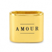Metaal schuivers DQ "AMOUR" Mix & Match Goud (nikkelvrij)