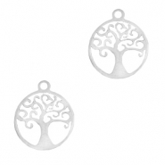 Bedels van Stainless steel Roestvrij staal (RVS) tree of life Zilver