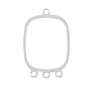 Metaal bedels DQ tussenstuk met 3 ogen Antiek zilver (nikkelvrij)