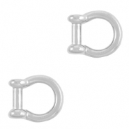 Metaal bedels DQ tussenstuk ring Antiek zilver (nikkelvrij)