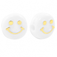Acryl letterkralen smiley White-gold