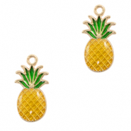 Basic quality metaal bedel pineapple Goud-geel