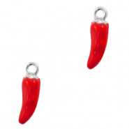 Basic quality metaal bedel pepper Zilver-rood