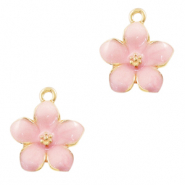 Basic quality metaal bedel flower Goud-roze