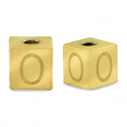Kralen van stainless steel Roestvrij staal (RVS) letter O Goud