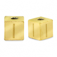 Kralen van stainless steel Roestvrij staal (RVS) letter I Goud