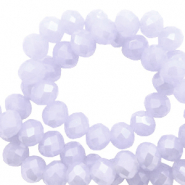 Facet kralen top quality disc 8x6 mm Soft lavender blue-pearl shine coating