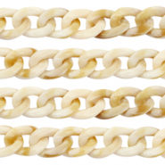 Acryl schakels 19mm Beige