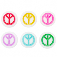 Acryl letterkralen peace Multicolour-white