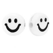 Acryl letterkralen smiley White-black