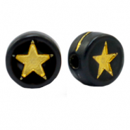 Acryl letterkralen star Black-gold