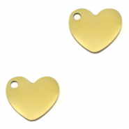 Bedels van Stainless steel Roestvrij staal (RVS) heart Goud