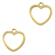 Bedels van Stainless steel Roestvrij staal (RVS) heart Goud