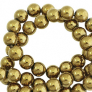 Kralen hematite rond 6mm Gold
