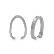 Benodigdheden van Stainless steel Roestvrij staal (RVS) buighanger ovaal voor bedel 13x9mm Zilver